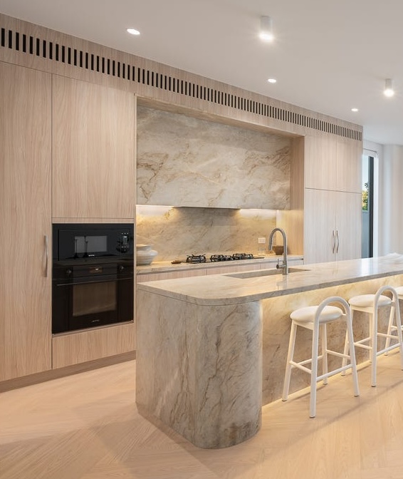 Chatswood Luxury Kitchen — Island and appliance wall